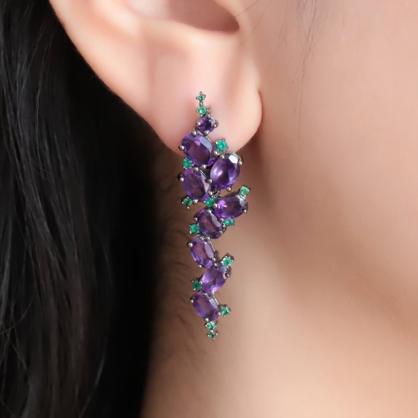 Amethyst Drop Earrings in 925 Silver | Italian Craftsmanship
