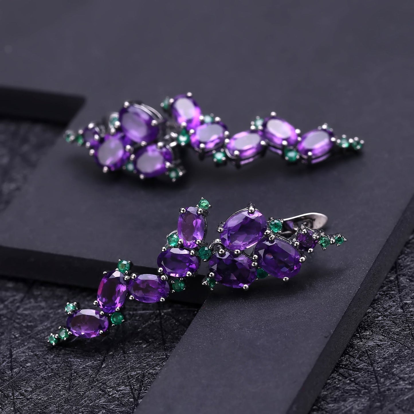 Amethyst Drop Earrings in 925 Silver | Italian Craftsmanship