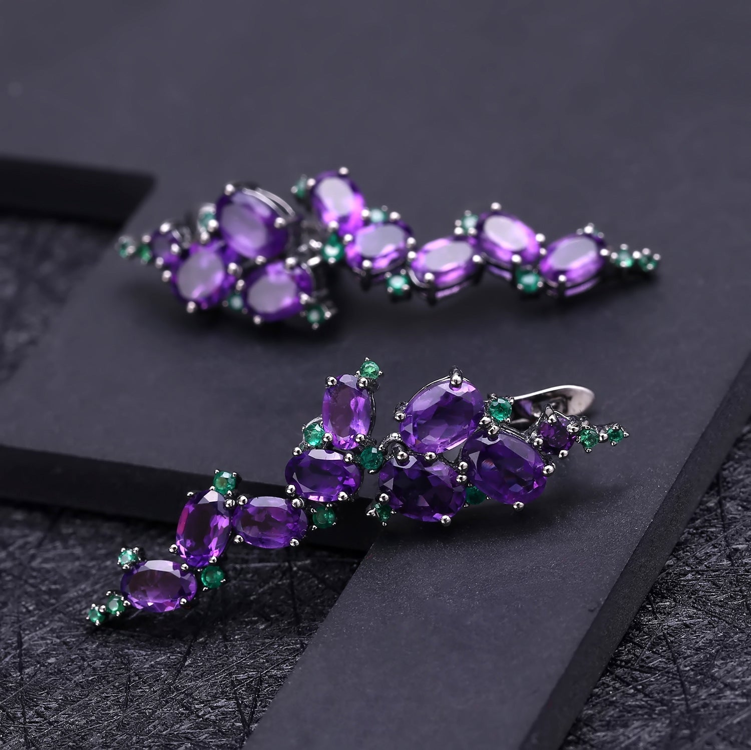 Amethyst Drop Earrings in 925 Silver | Italian Craftsmanship