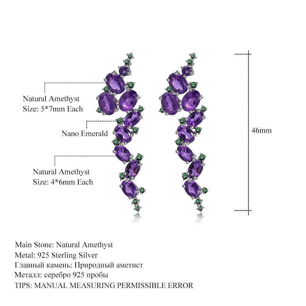 Amethyst Drop Earrings in 925 Silver | Italian Craftsmanship