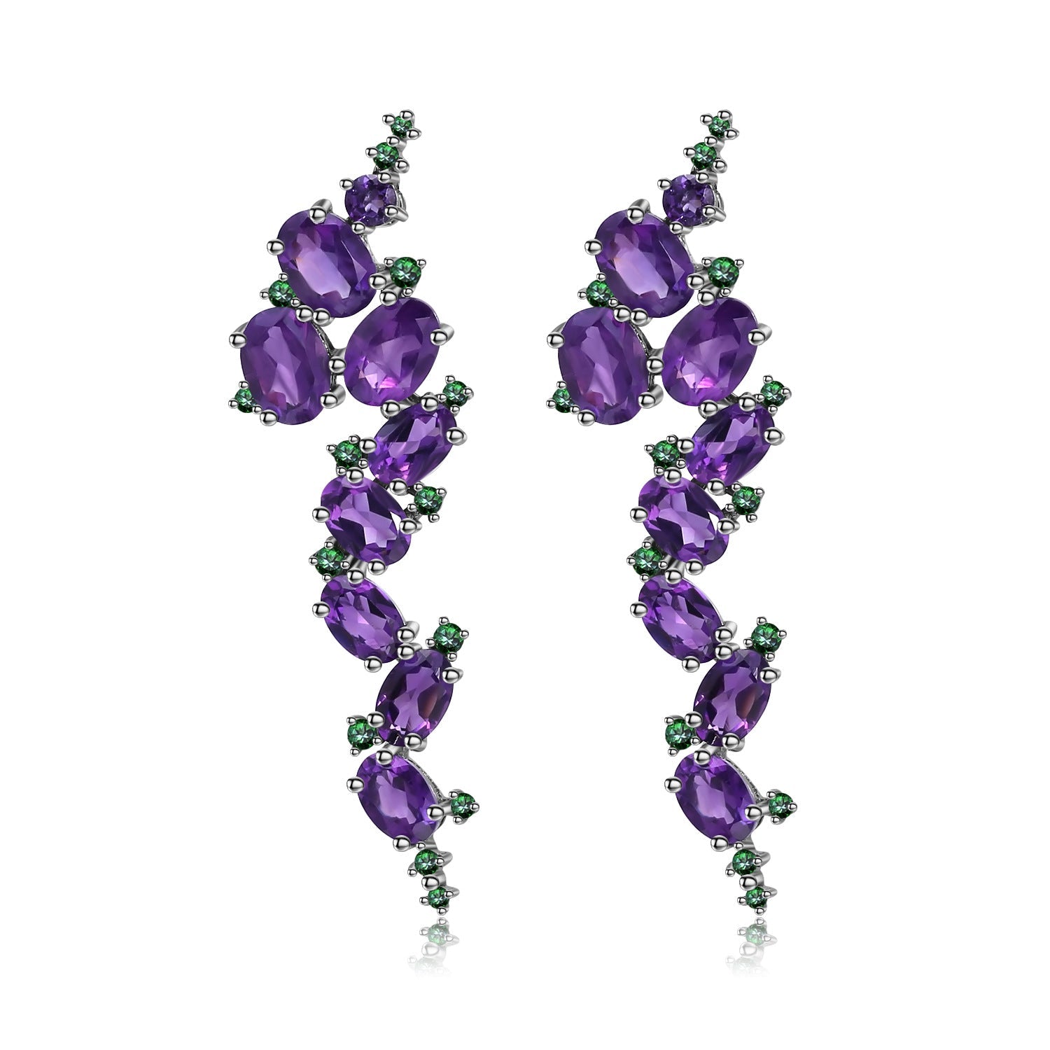 Amethyst Drop Earrings in 925 Silver | Italian Craftsmanship