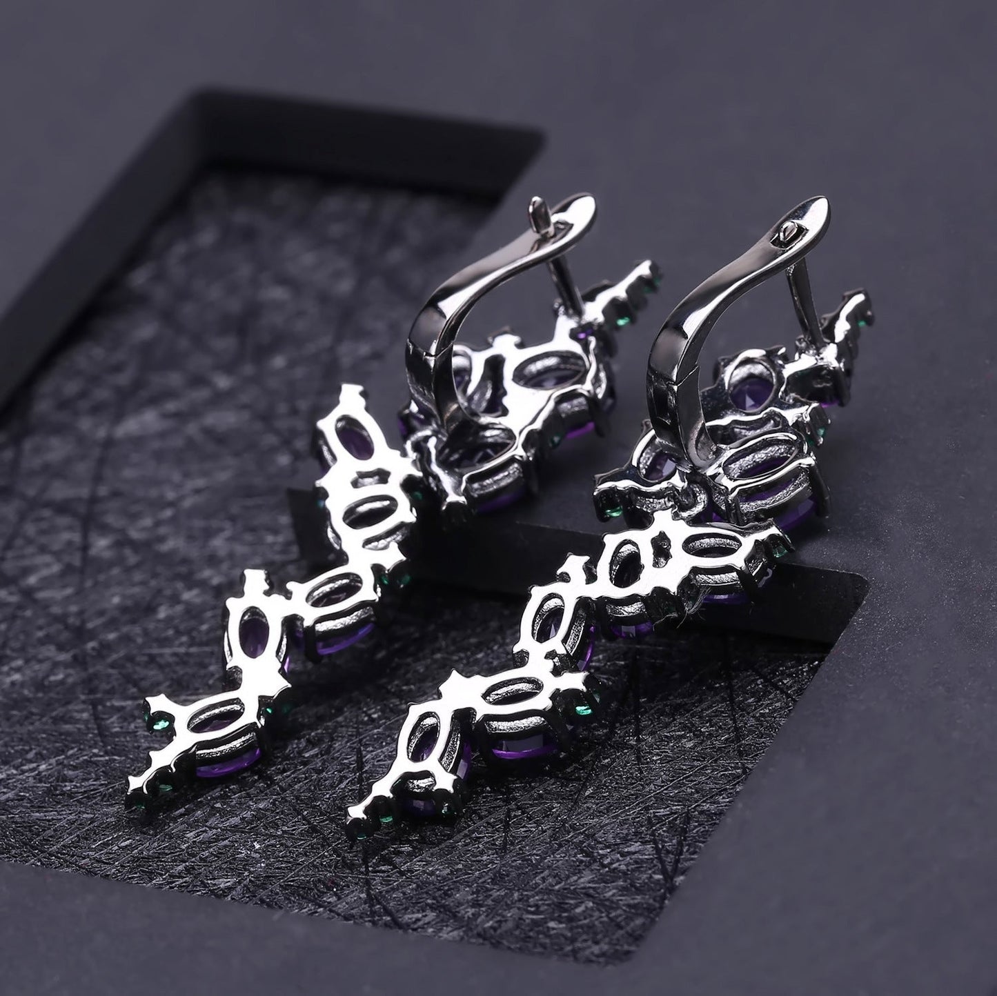 Amethyst Drop Earrings in 925 Silver | Italian Craftsmanship