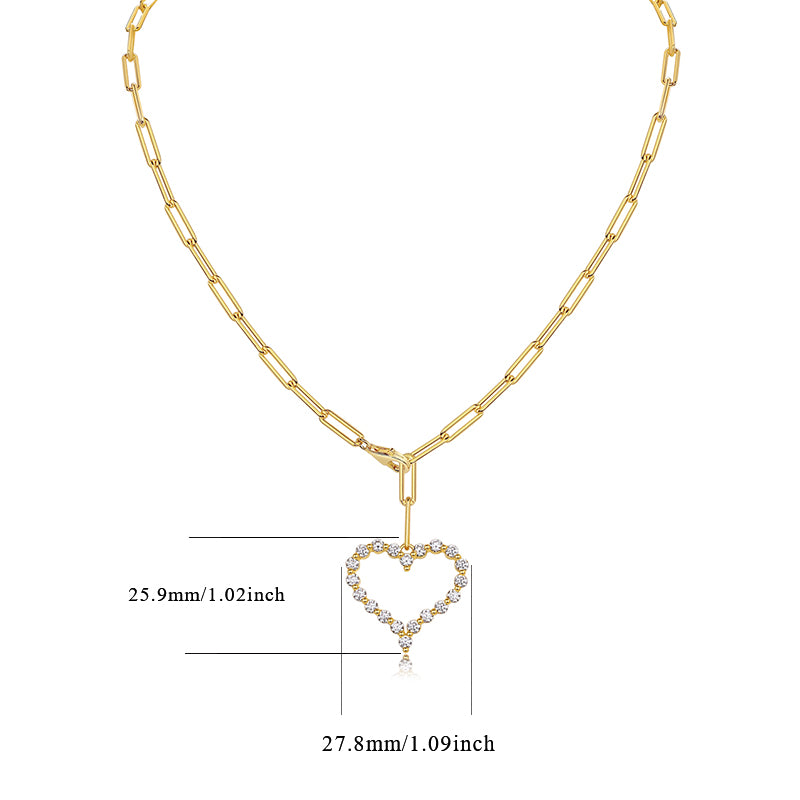 Heart's Wish Moissanite Pendant 925 Sterling Silver Necklace18k Gold-plated