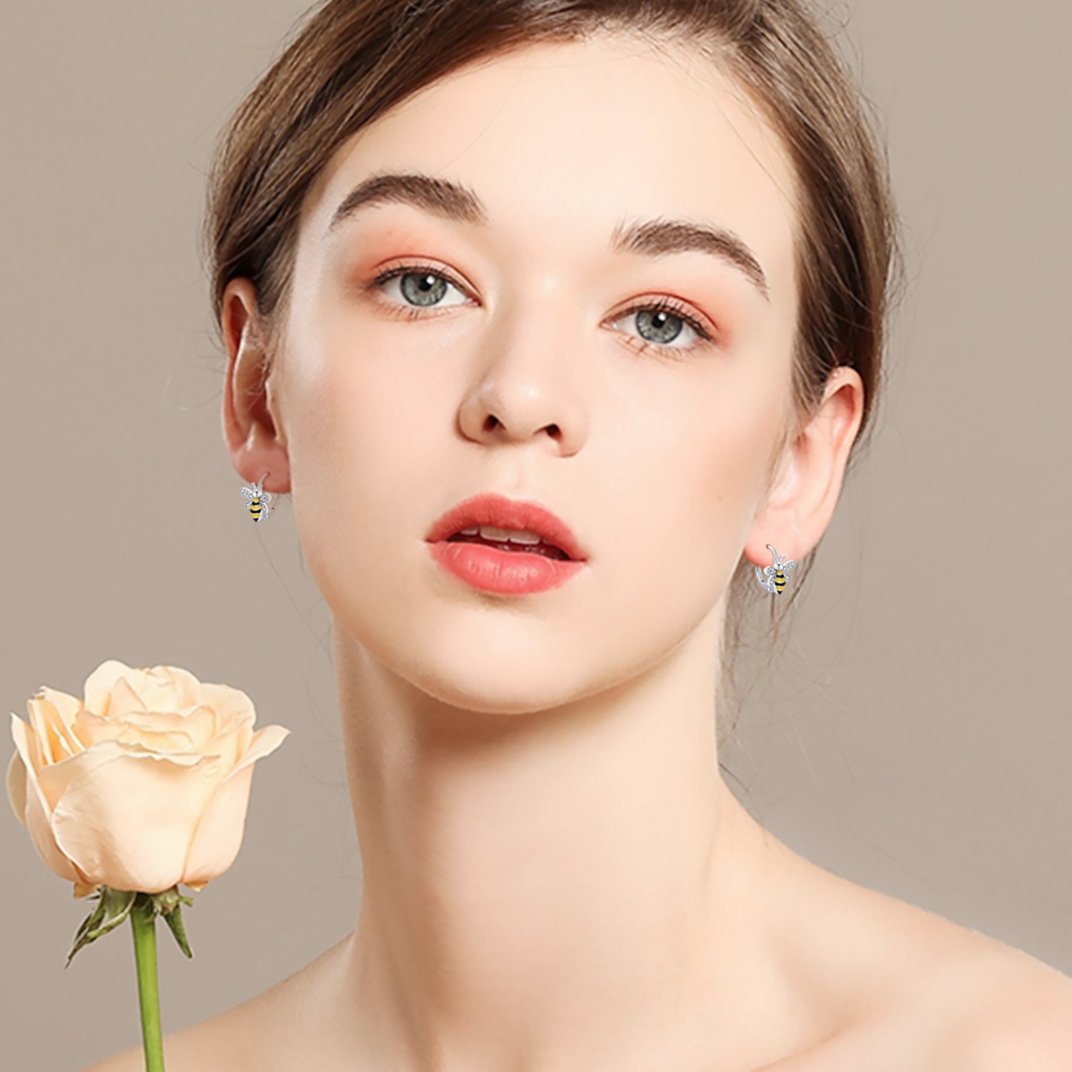 Bee Earrings 925 Sterling Silver Bumble Honey Huggie Hoop Gifts for Her