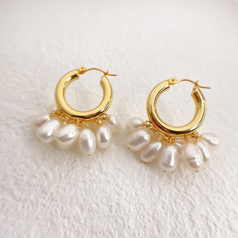 Classic Gold Pearl Stud Earrings | 18K Gold Plated | Bridal & Bridesmaid Gift Jewelry