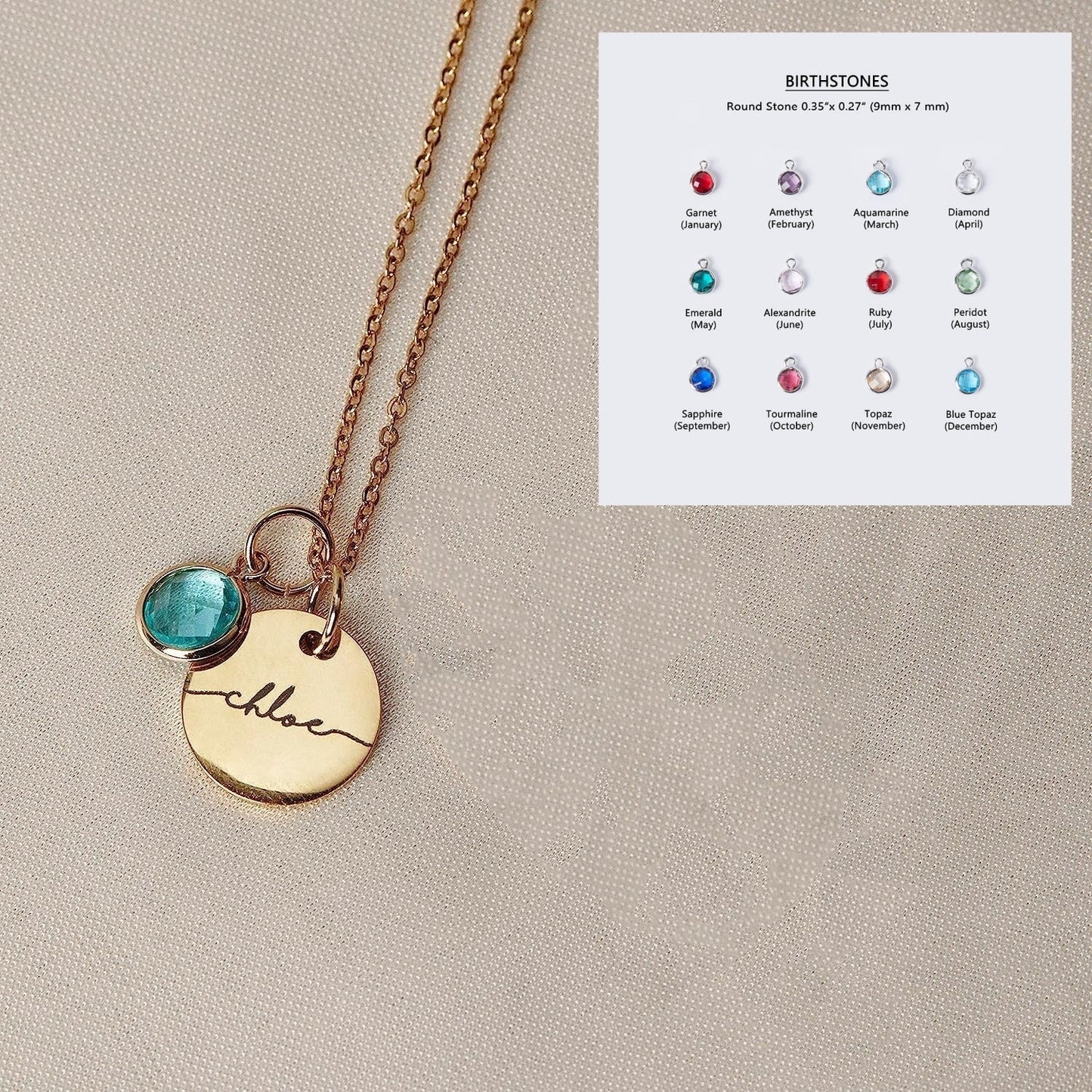 Custom Name Birthstone Necklace - Stackable Gift for Mother's Day, Birthday