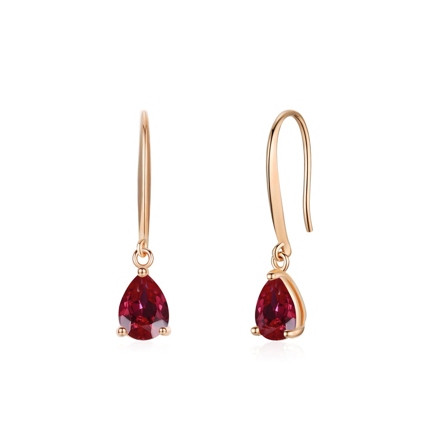 CZ Droplet Drop Earrings in Sterling Silver, Silver or Gold, Pear Shape 5x7mm Cubic Zirconia Hook Earrings