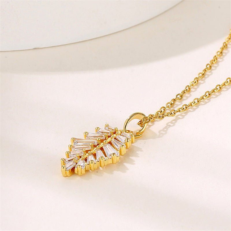 Boho Leaf Necklace, Gold Filled Bridal Necklace for Woodland Wedding & Bridesmaid Gifts