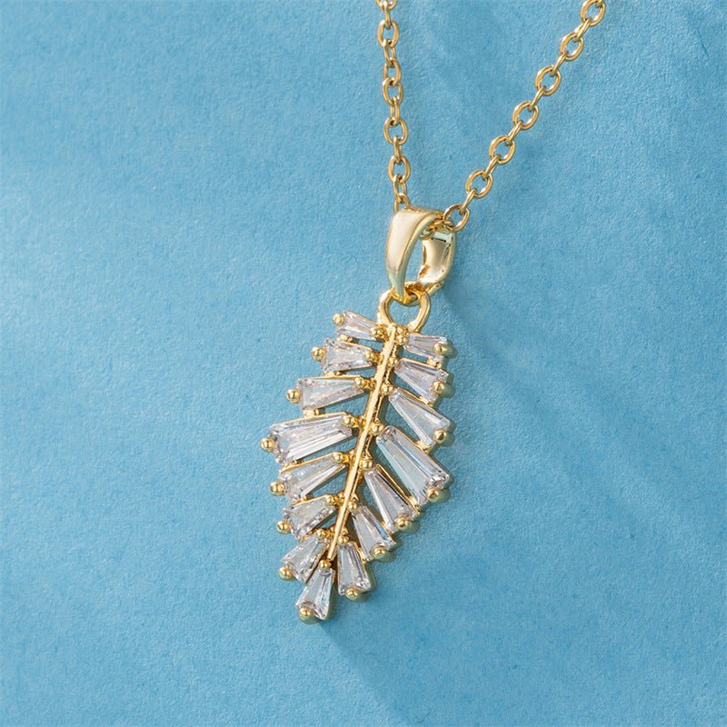 Boho Leaf Necklace, Gold Filled Bridal Necklace for Woodland Wedding & Bridesmaid Gifts
