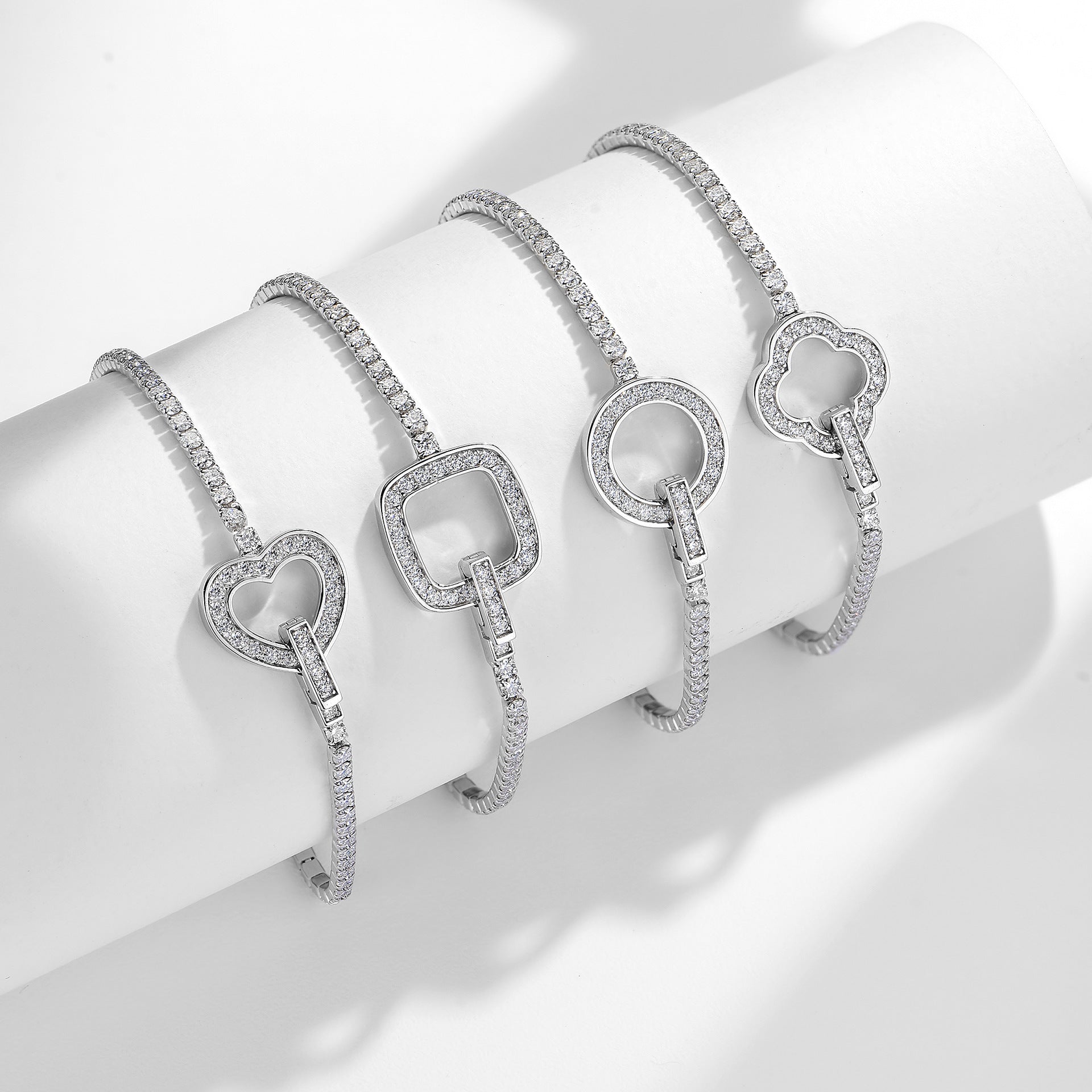 D Color Moissanite Tennis Bracelet Clasp 925 Silver 18K Gold Plated