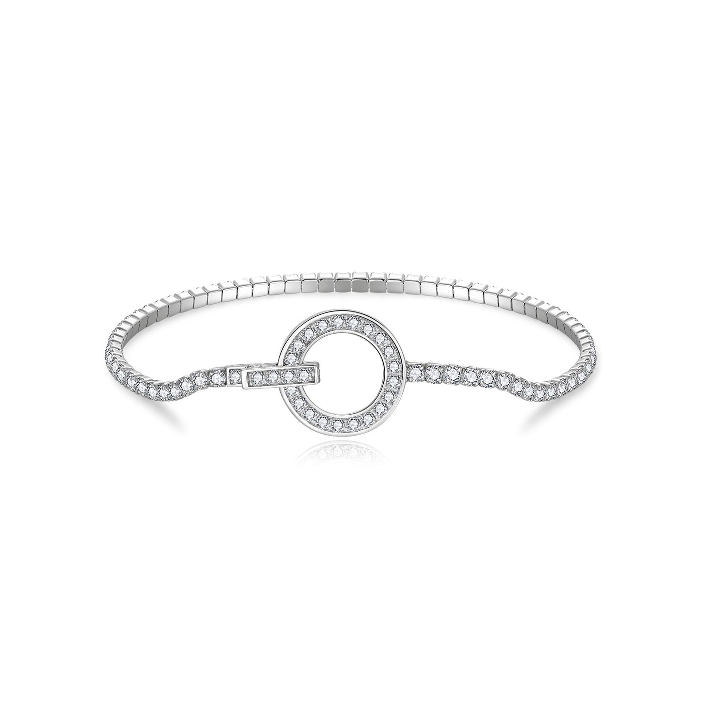 D Color Moissanite Tennis Bracelet Clasp 925 Silver 18K Gold Plated