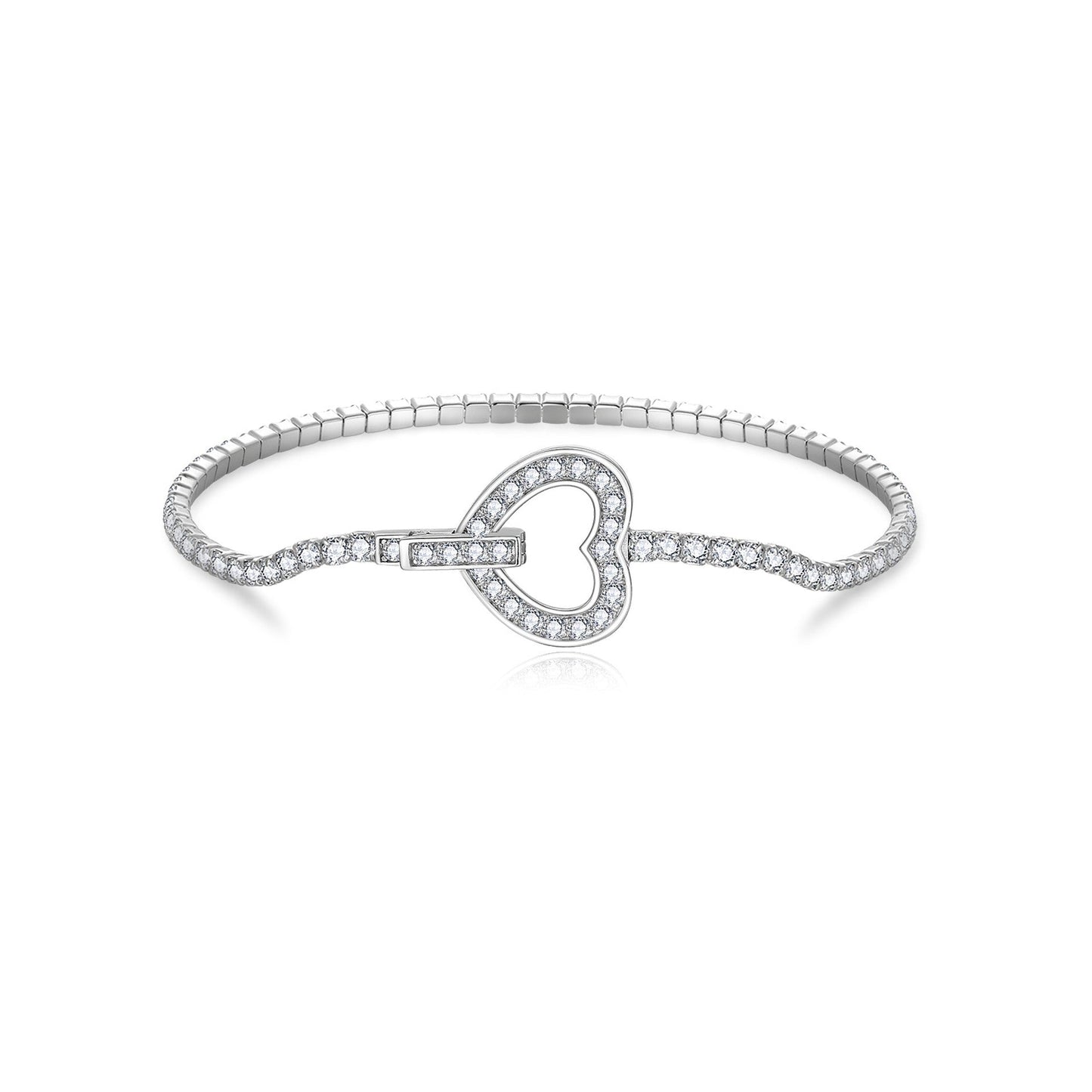 D Color Moissanite Tennis Bracelet Clasp 925 Silver 18K Gold Plated