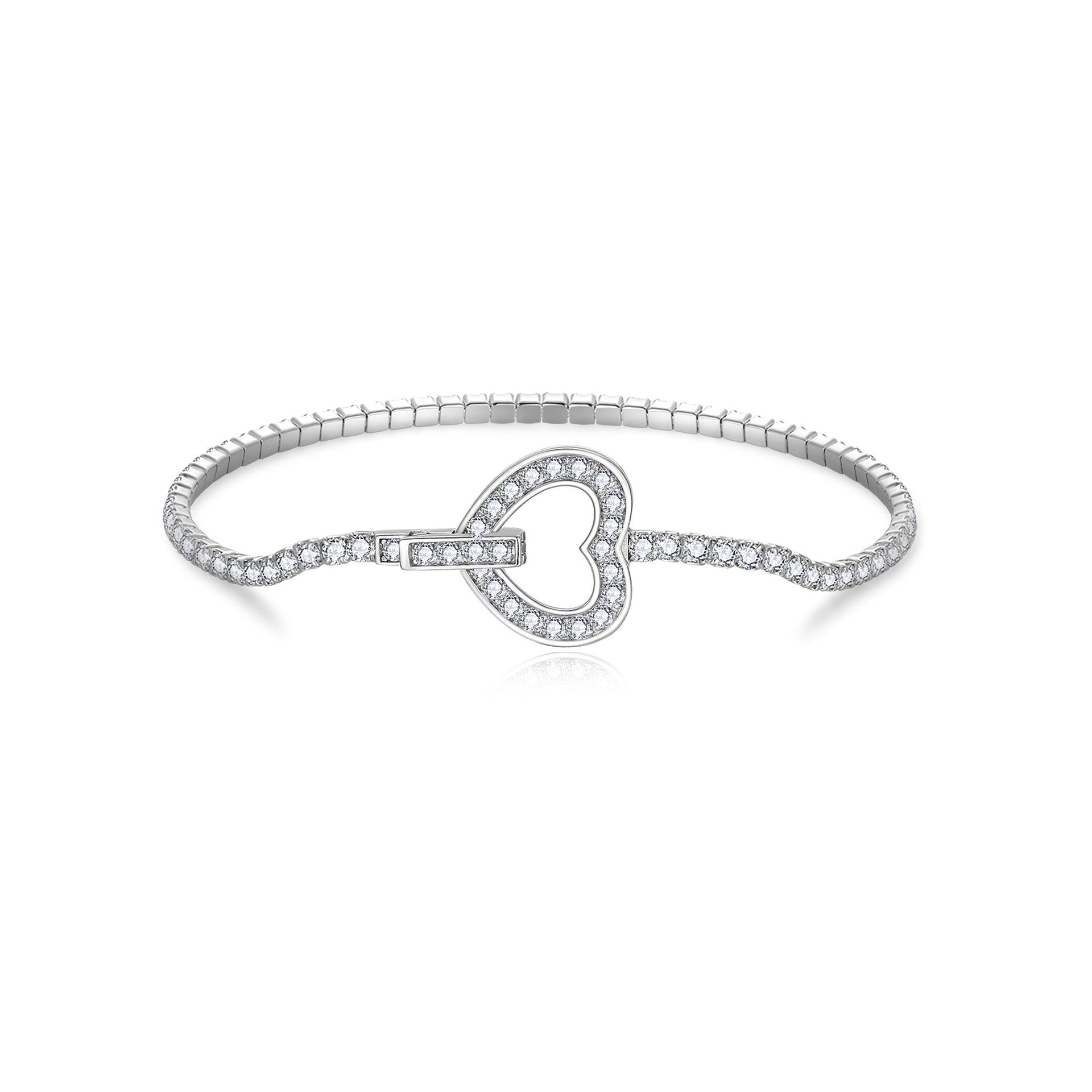 D Color Moissanite Tennis Bracelet Clasp 925 Silver 18K Gold Plated