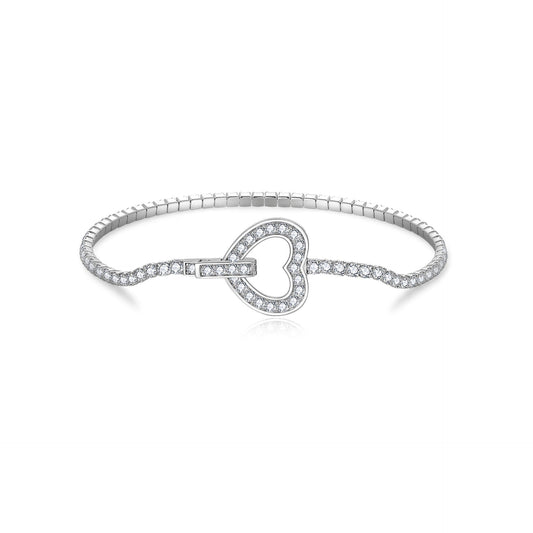 D Color Moissanite Tennis Bracelet Clasp 925 Silver 18K Gold Plated