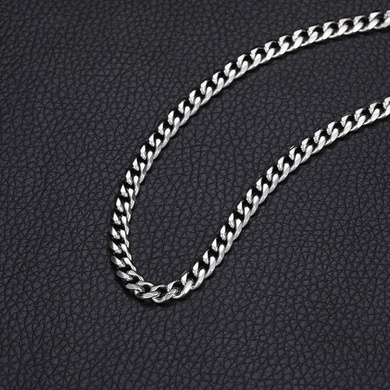 Titanium Steel Grinding Six-sided Chain Anklet Simple Punk
