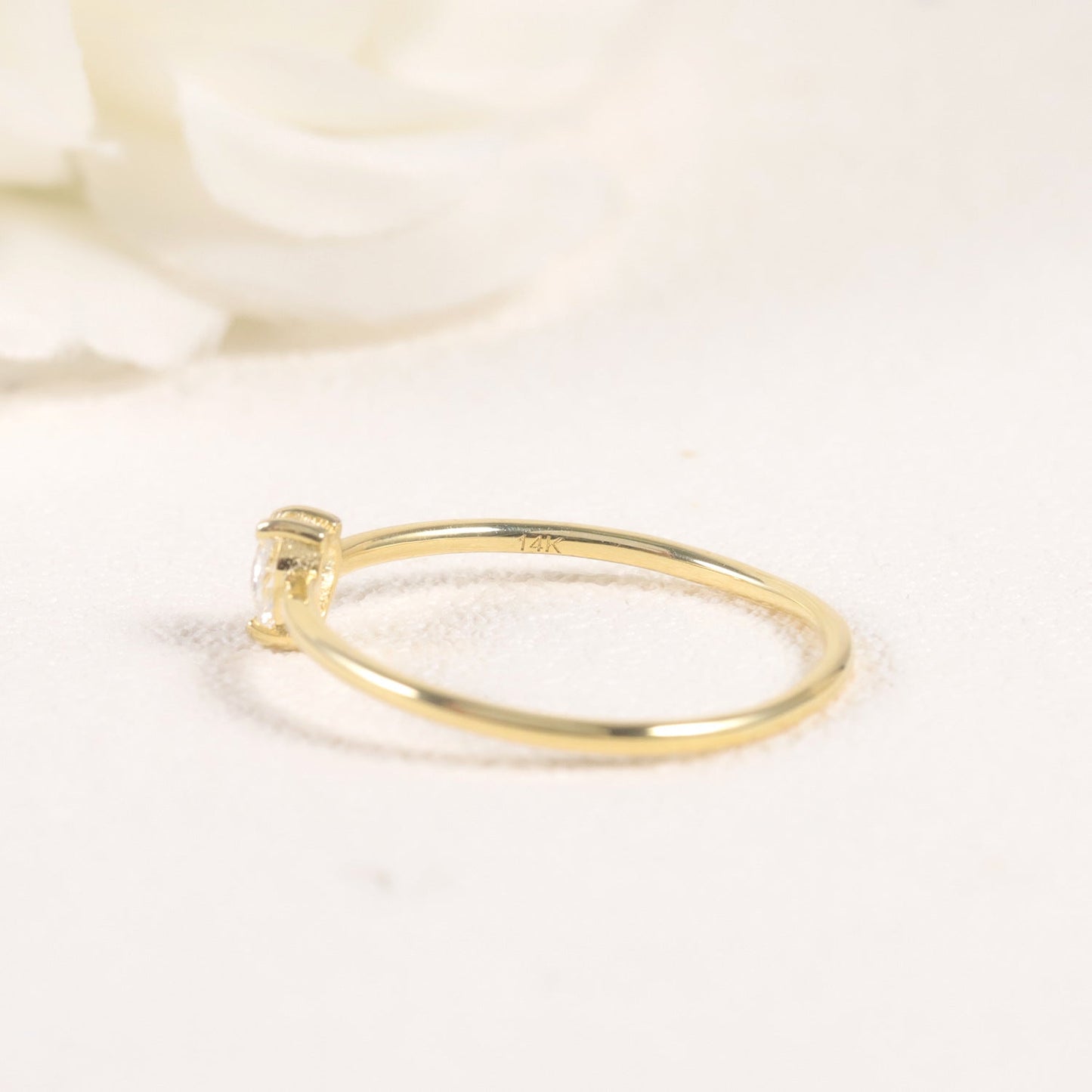 Delicate Pear Moissanite Ring 925 Sterling Silver Stacked Ring Gift for Her