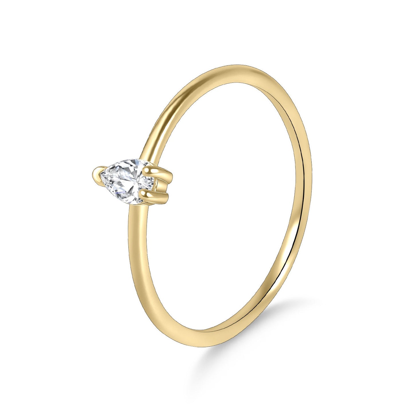 Delicate Pear Moissanite Ring 925 Sterling Silver Stacked Ring Gift for Her