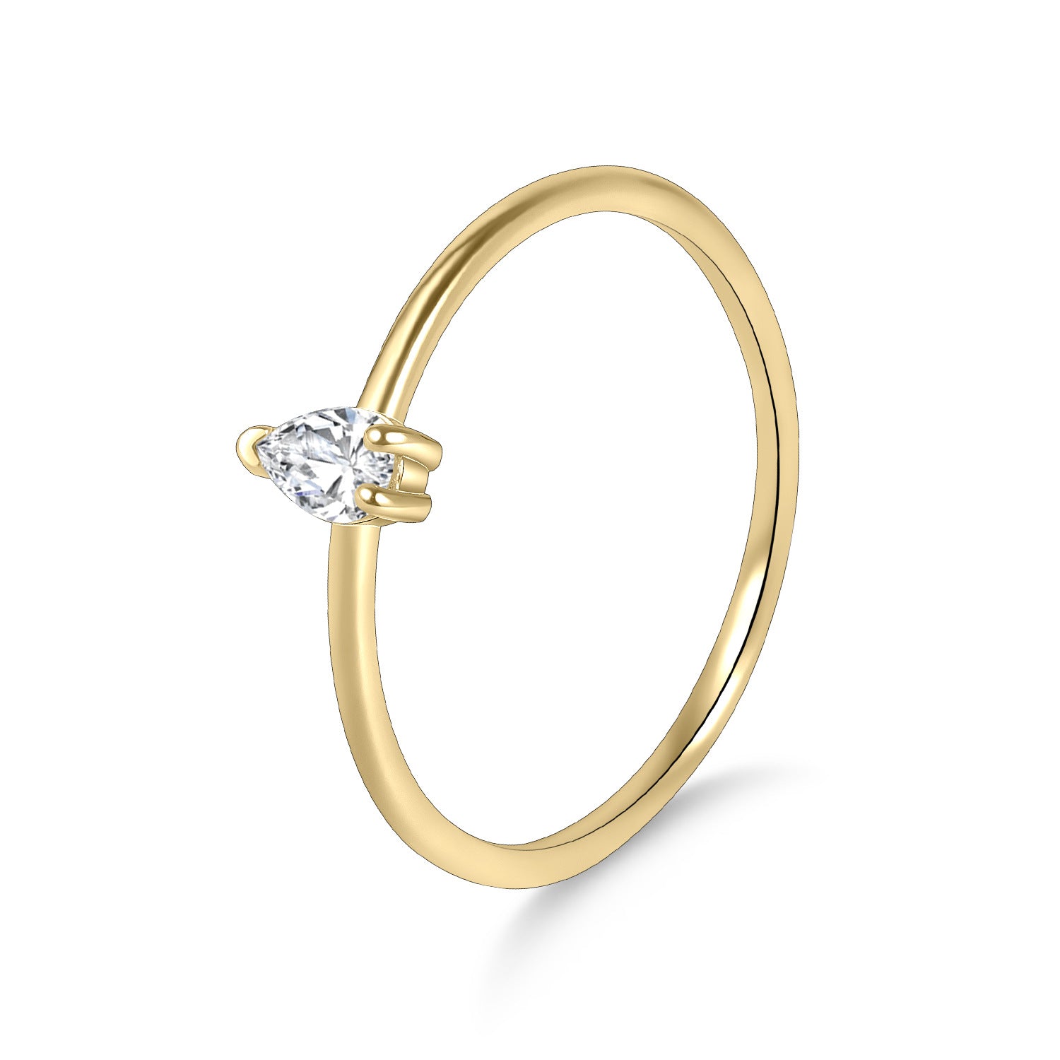 Delicate Pear Moissanite Ring 925 Sterling Silver Stacked Ring Gift for Her