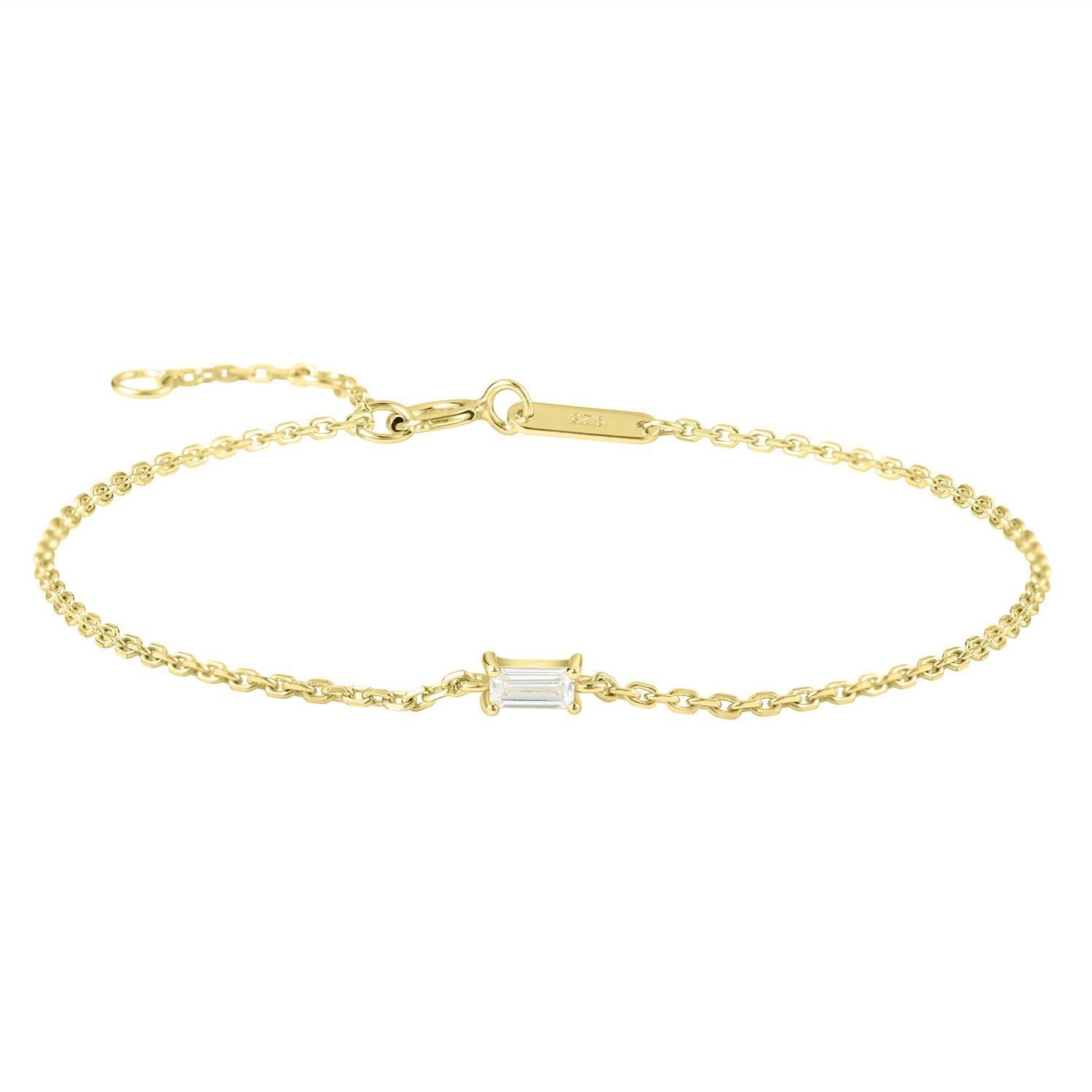 Emerald Cut Moissanite Tennis Bracelet 925 Sterling Silver Anniversary Birthday Gift for Women