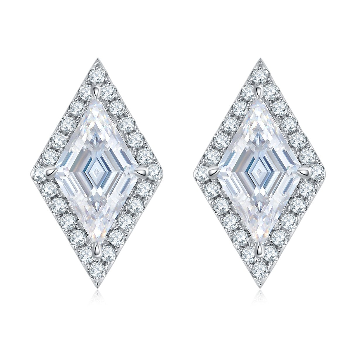 Geometric Diamond-Cut Moissanite Stud Earrings