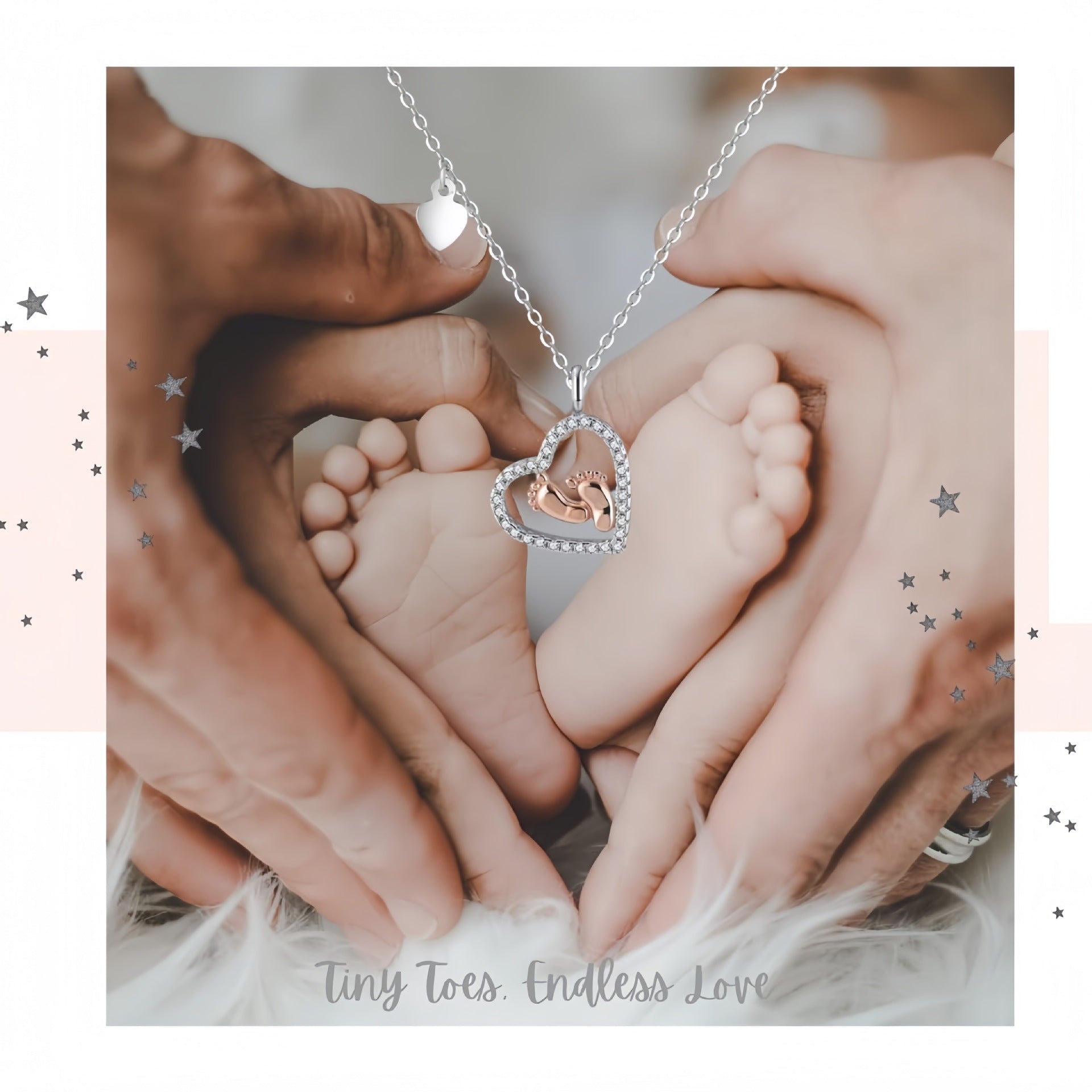 GiltJoy| Baby's Footprints Love Necklace |Mother's Day Gift
