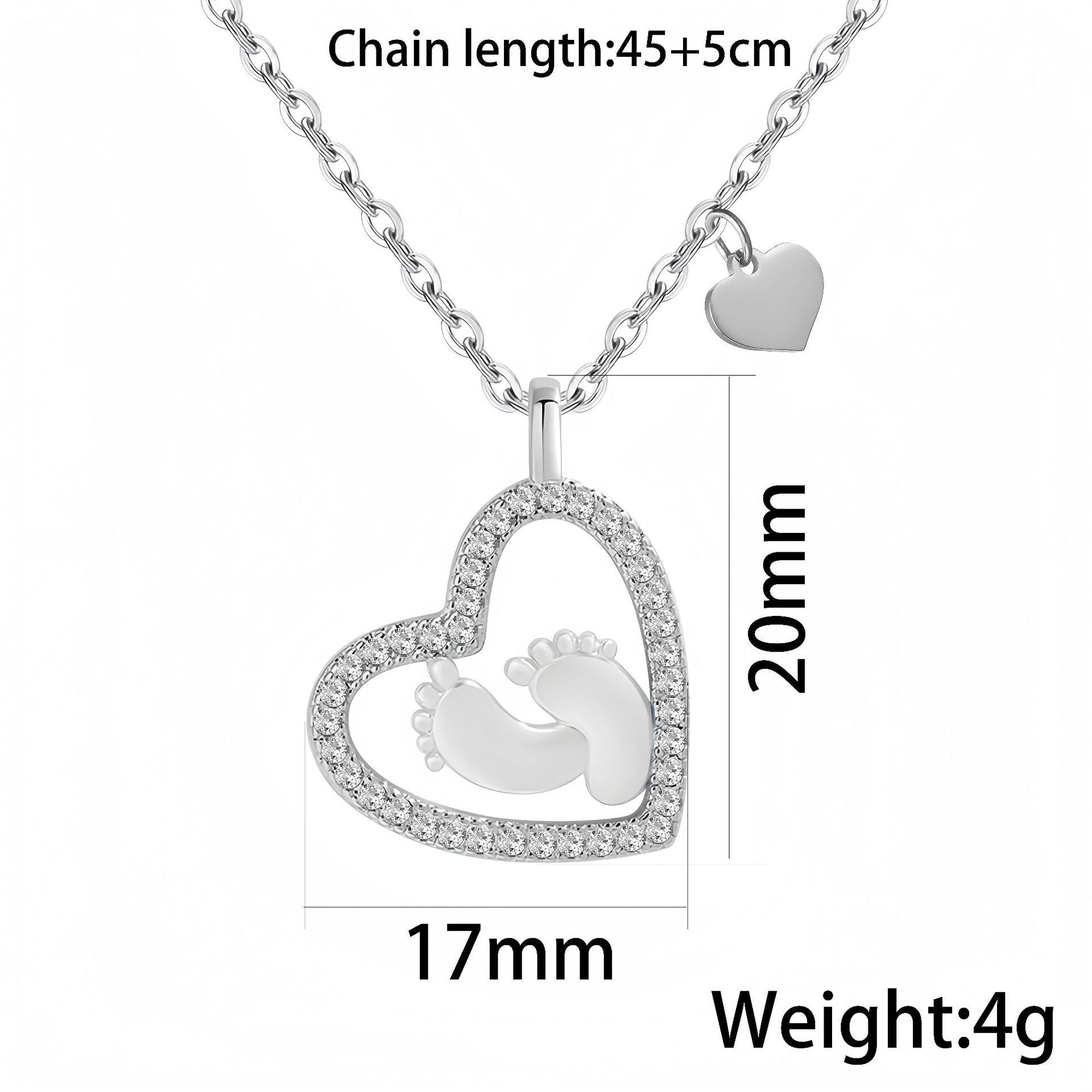 GiltJoy| Baby's Footprints Love Necklace |Mother's Day Gift