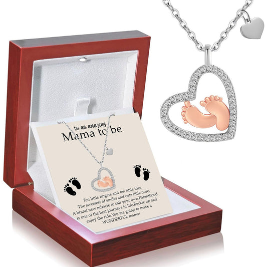 GiltJoy| Baby's Footprints Love Necklace |Mother's Day Gift
