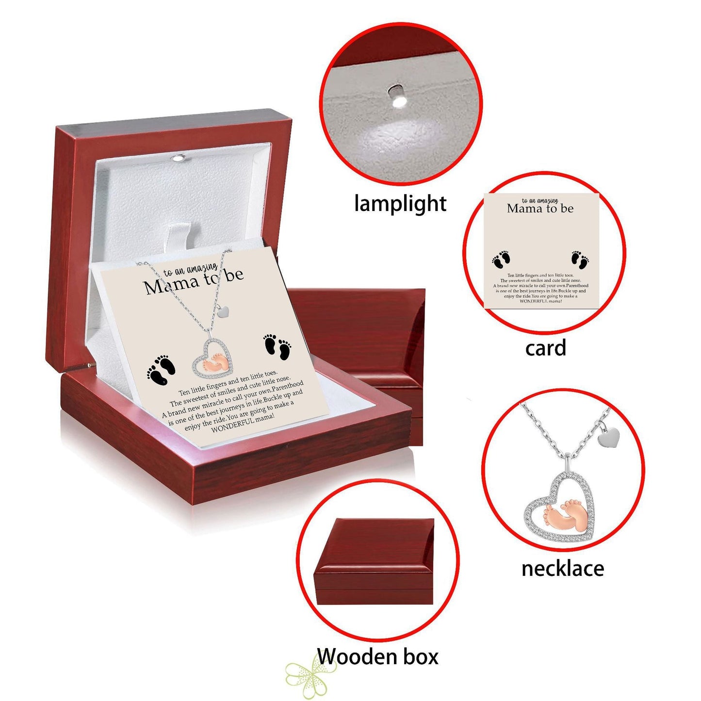 GiltJoy| Baby's Footprints Love Necklace |Mother's Day Gift