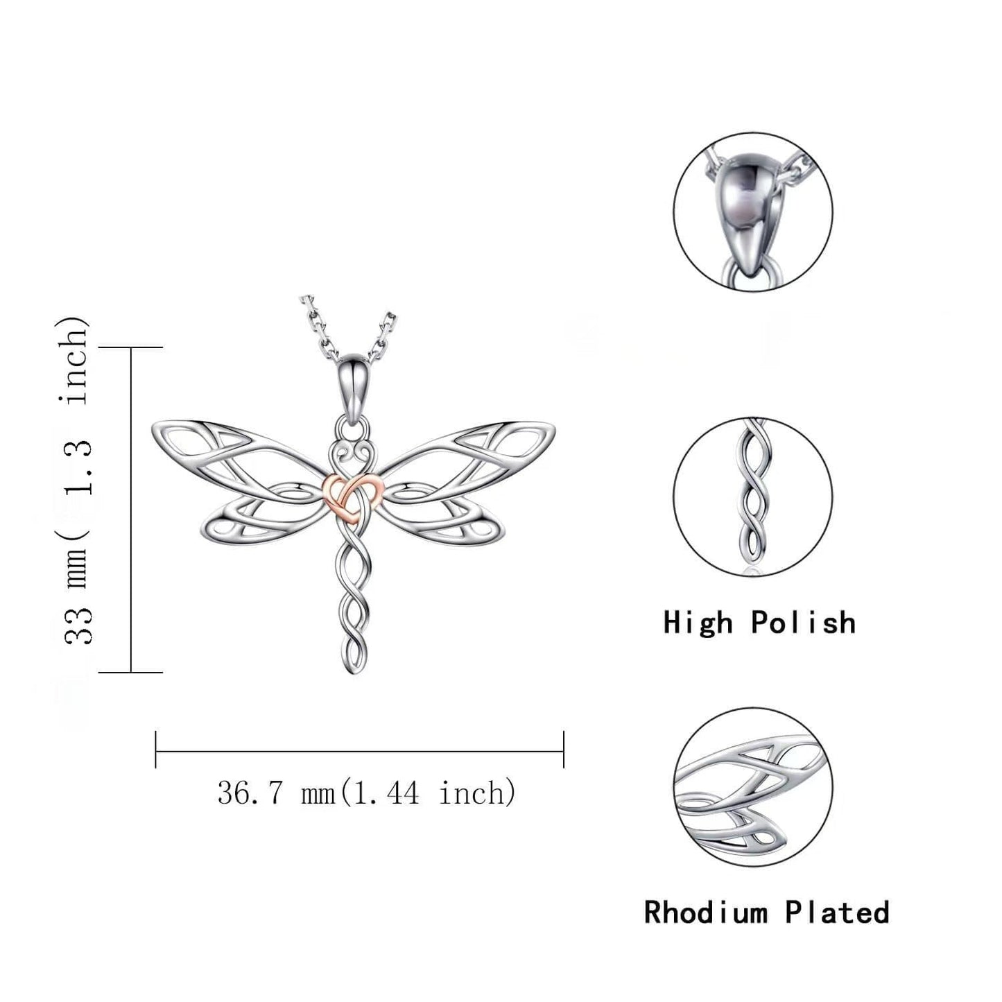 Elegant Dragonfly Necklace Gift for My Granddaughter