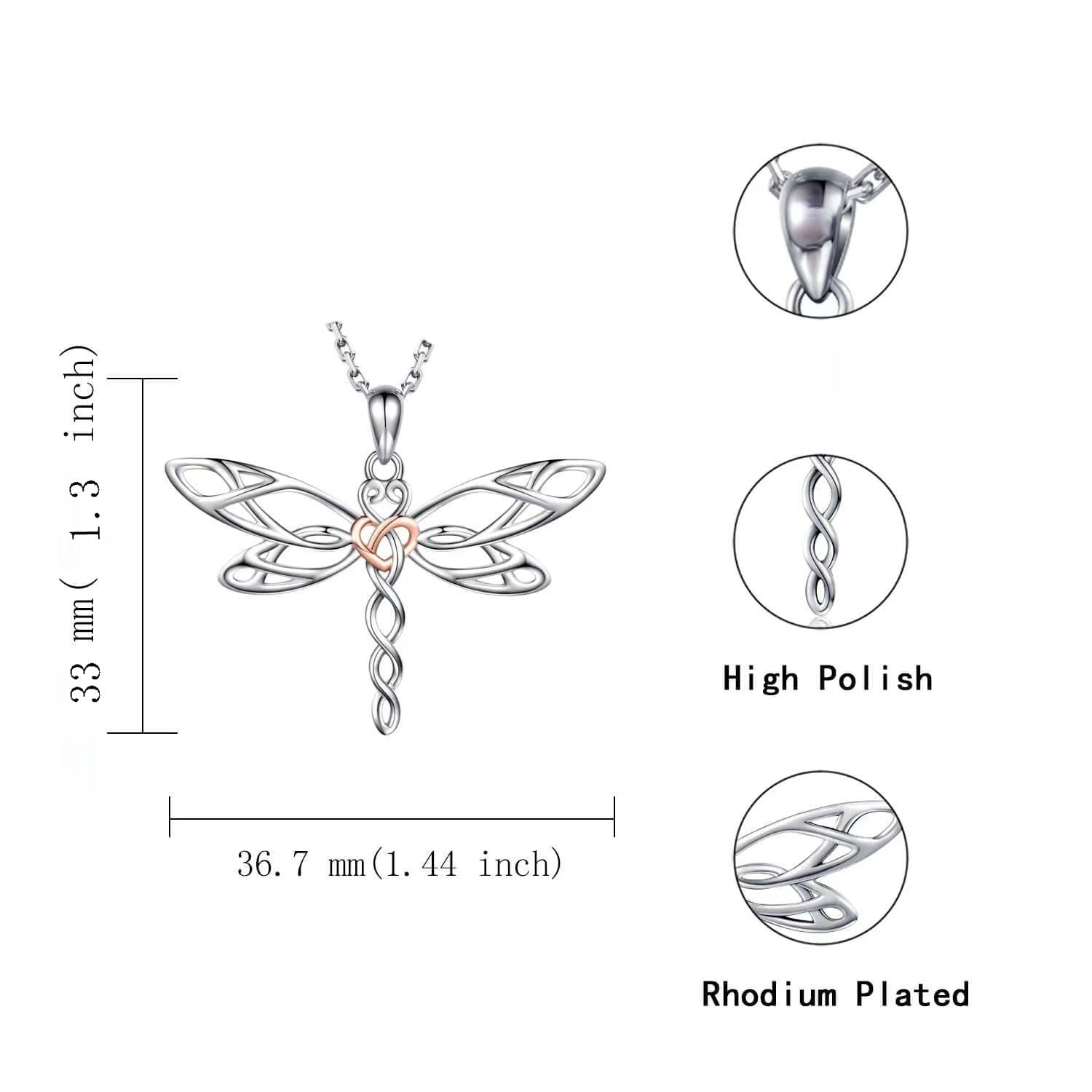 Elegant Dragonfly Necklace Gift for My Granddaughter