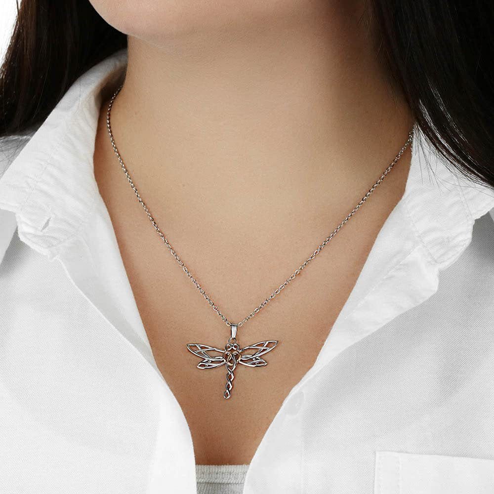Elegant Dragonfly Necklace Gift for My Granddaughter