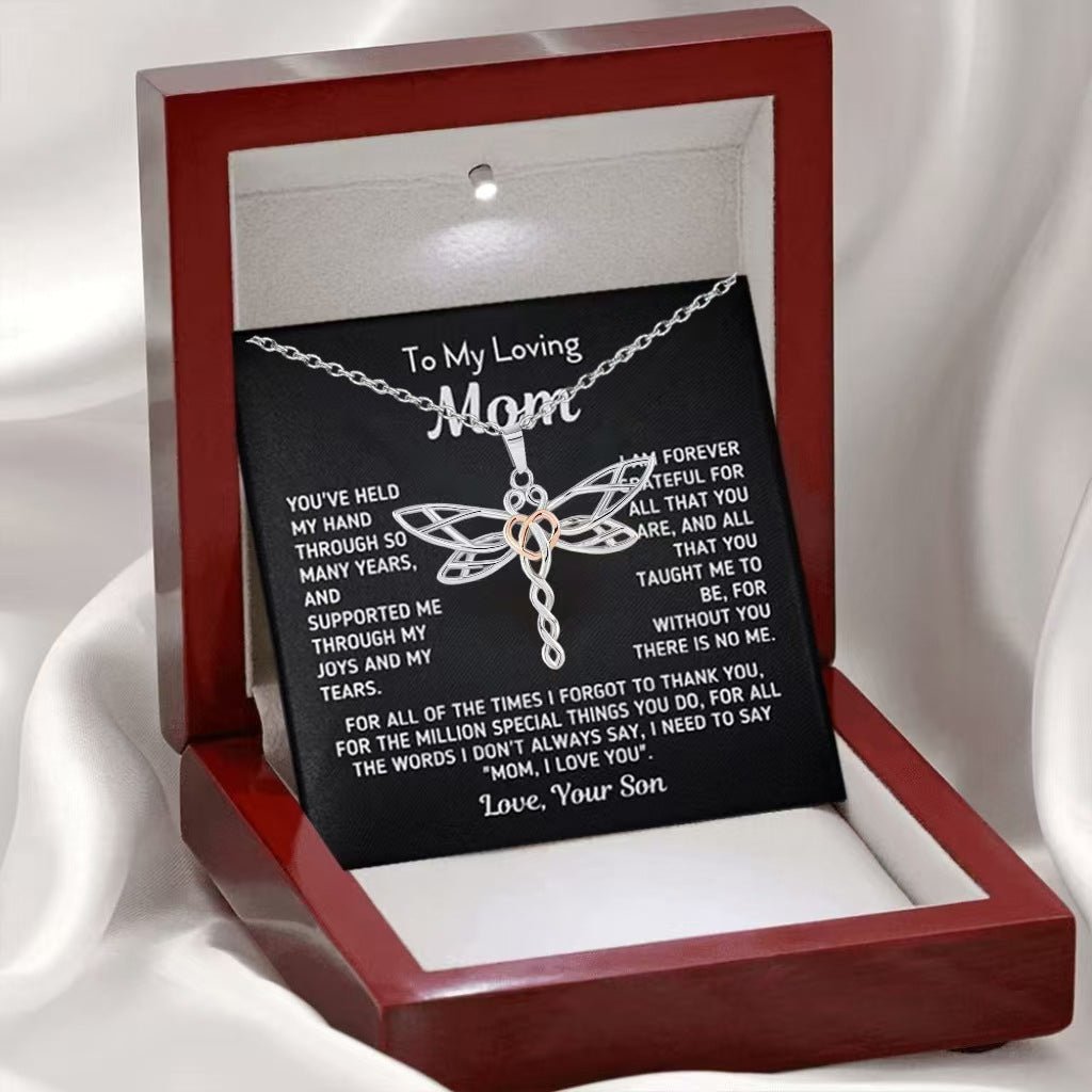 Elegant Dragonfly Necklace Gift for My Granddaughter