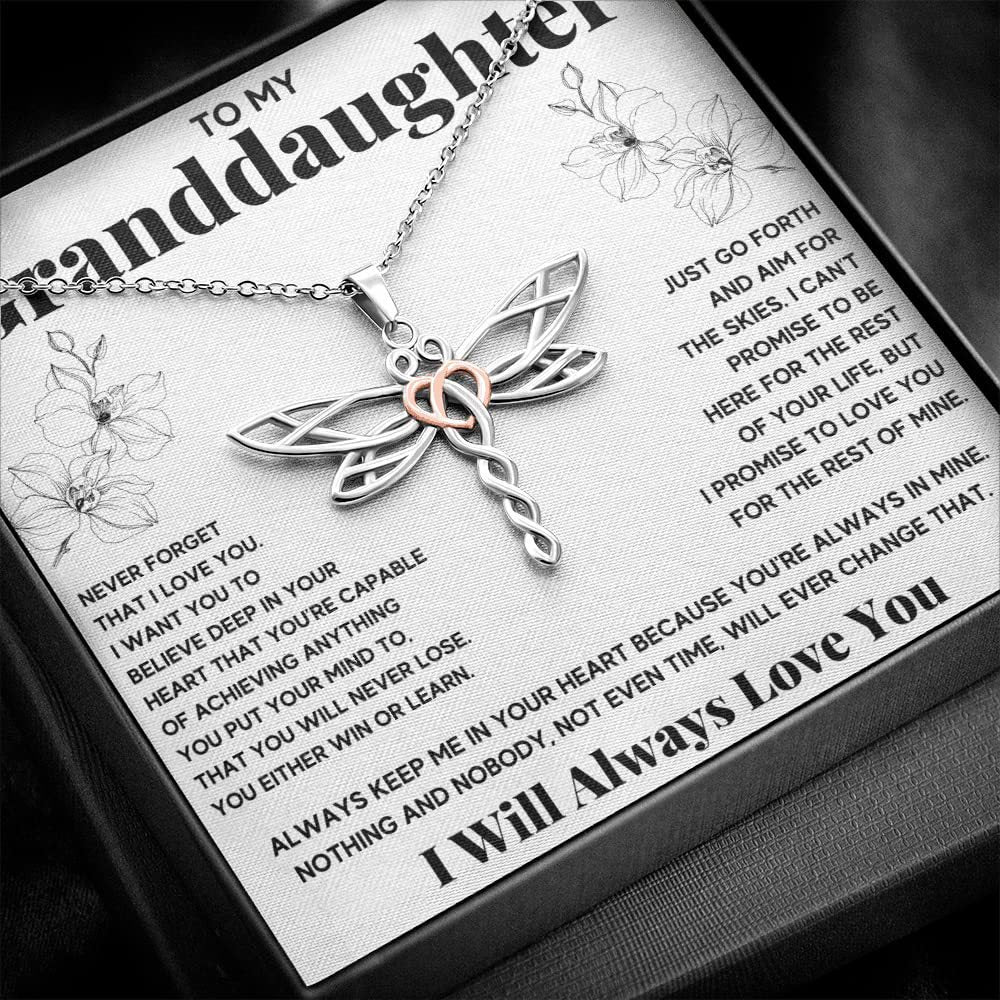 Elegant Dragonfly Necklace Gift for My Granddaughter