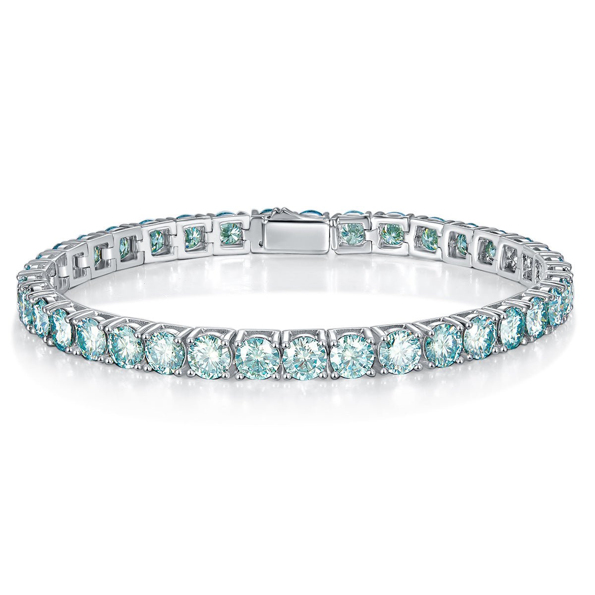 Green Moissanite Tennis Bracelet 925 Silver Chain Gift for Her