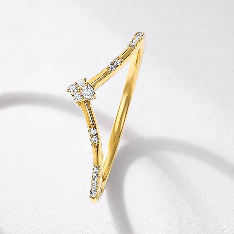 Green Moss Agate Engagement Ring, 10K Gold Plated 925 Silver Nature Wedding Band