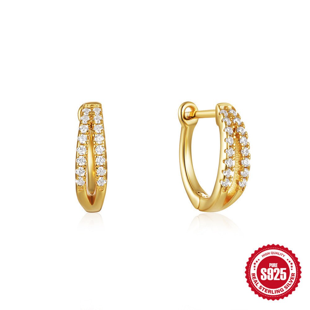 Heart-shaped Cubic Zirconia Huggies Hoop Earrings 925 Sterling Silver Gift for Her