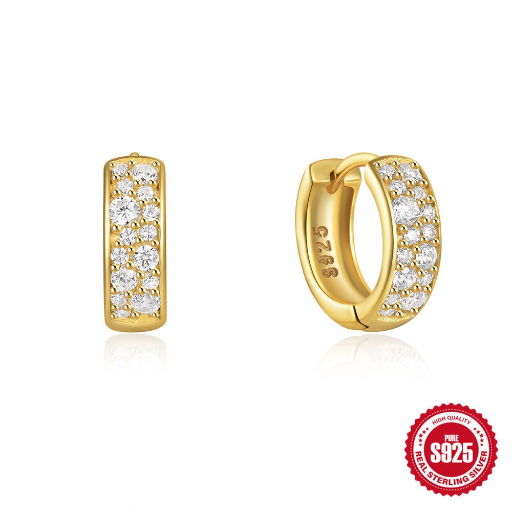 Heart-shaped Cubic Zirconia Huggies Hoop Earrings 925 Sterling Silver Gift for Her