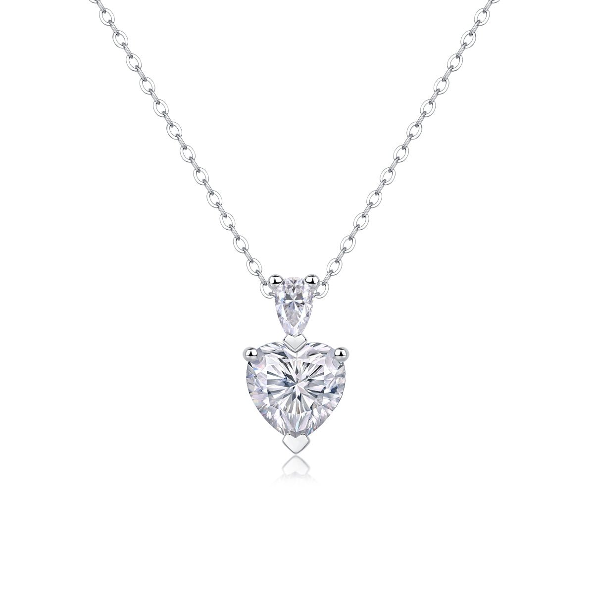 Heart - Shaped Moissanite Necklace 925 Sterling Silver Dainty Everyday Jewelry