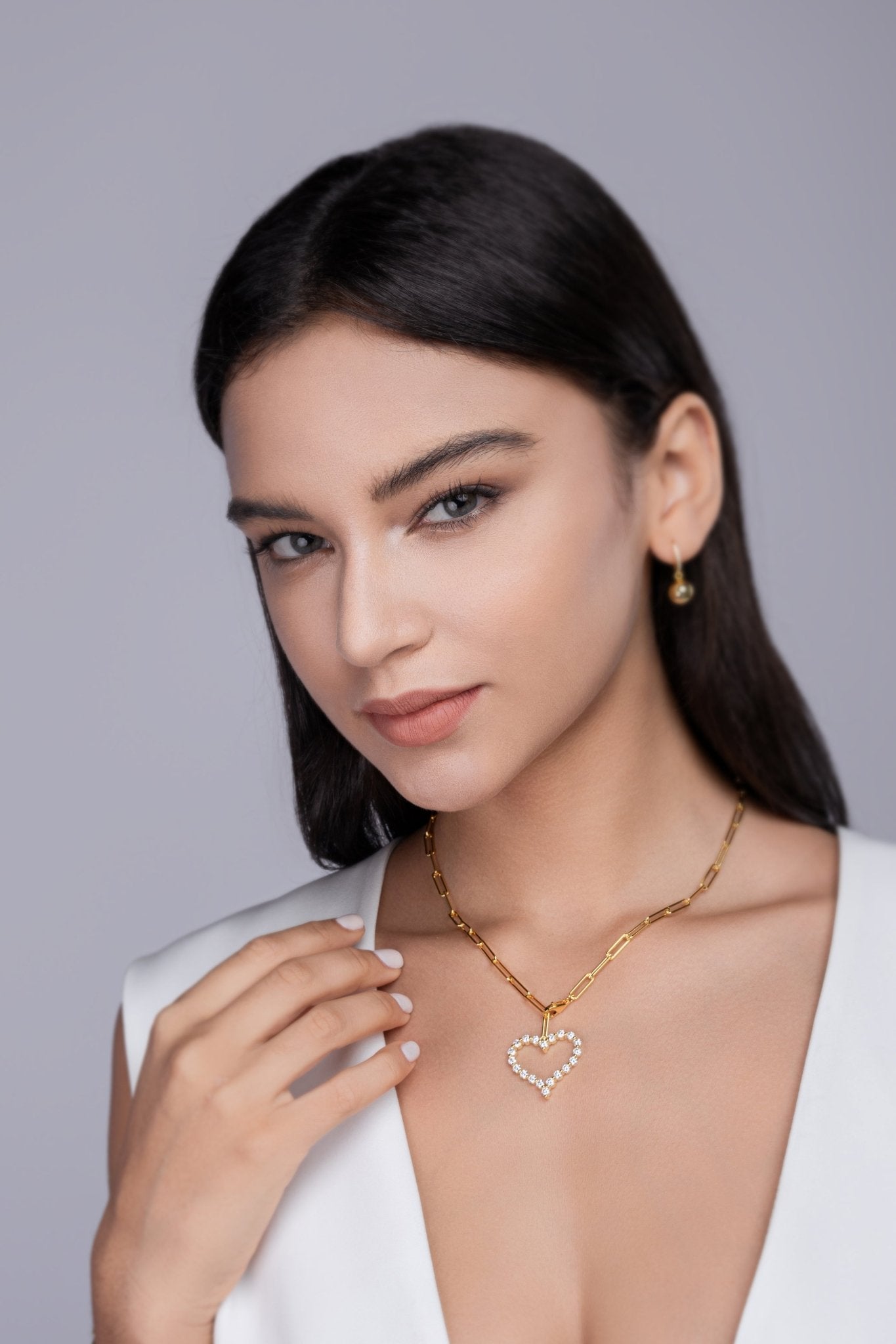 Heart's Wish Moissanite Pendant Necklace 925 Sterling Silver 18k Gold-plated