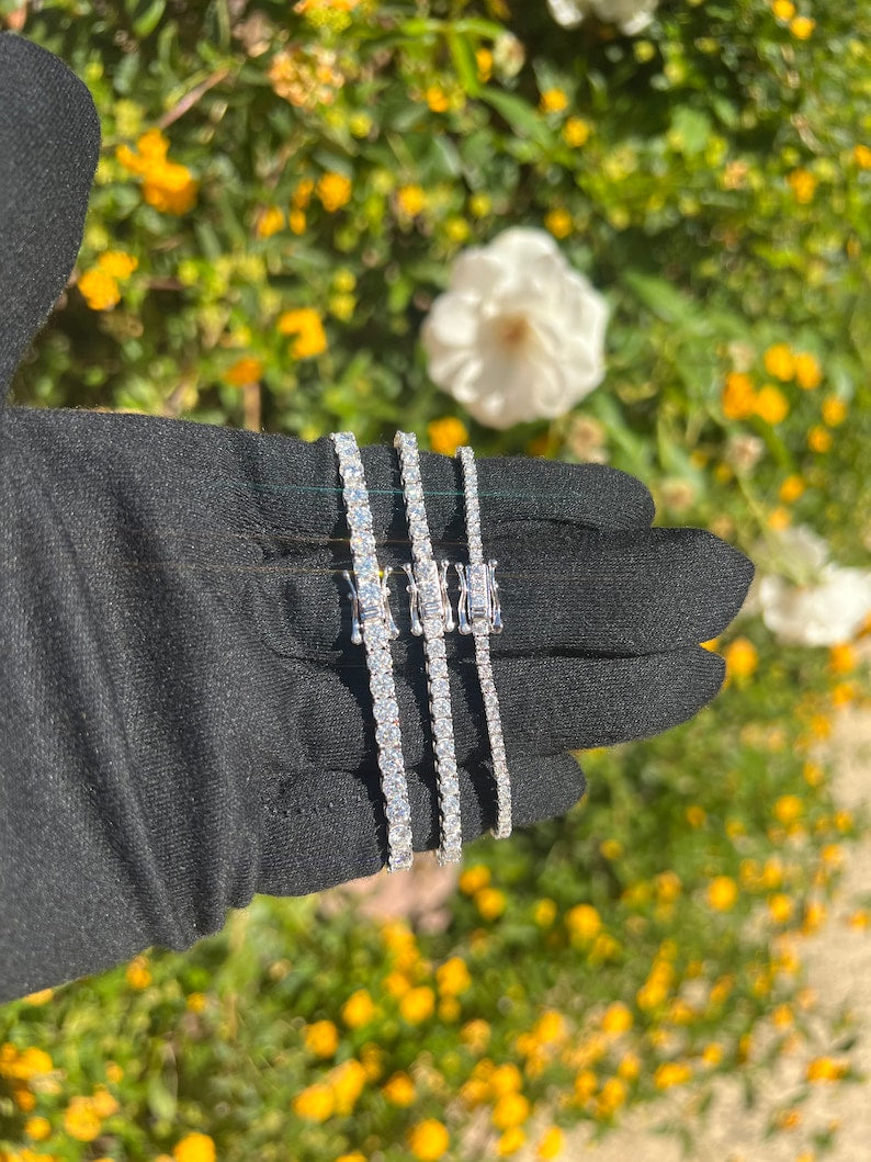 Moissanite Tennis Bracelet 925 Sterling Silver VVS Anniversary Gift