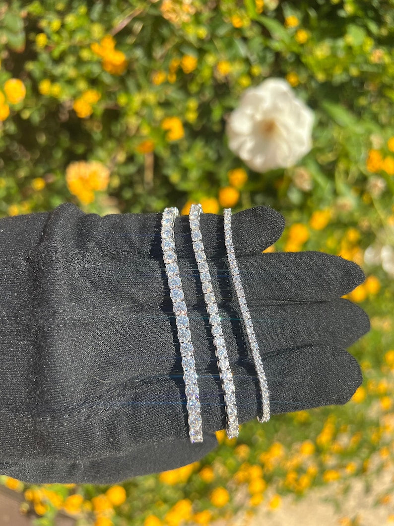 Moissanite Tennis Bracelet 925 Sterling Silver VVS Anniversary Gift