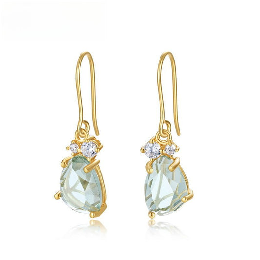 Irregular Crystal Drop Earrings | Dainty 925 Sterling Silver