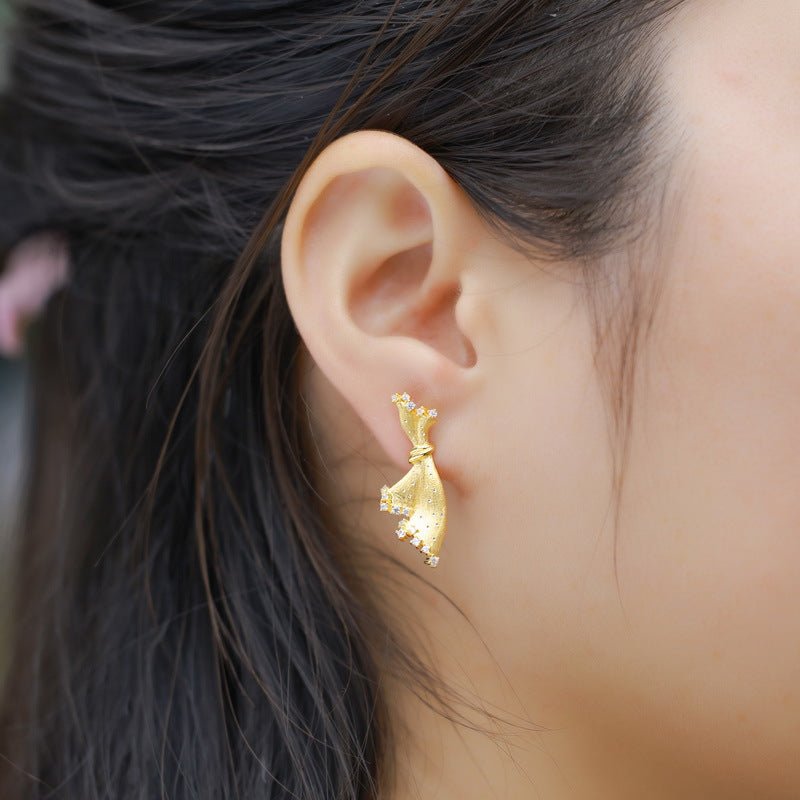 Italian Brushed Hoop Earrings | 925 Sterling Silver with 10K Gold Finish | Literary Retro Gift