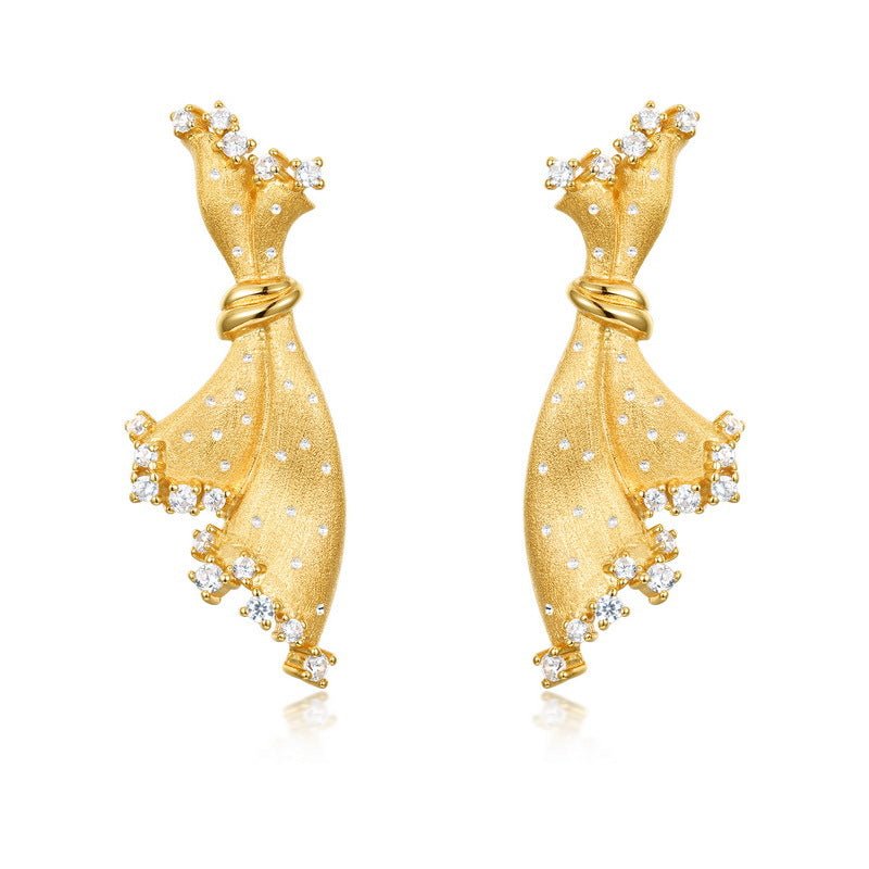 Italian Brushed Hoop Earrings | 925 Sterling Silver with 10K Gold Finish | Literary Retro Gift