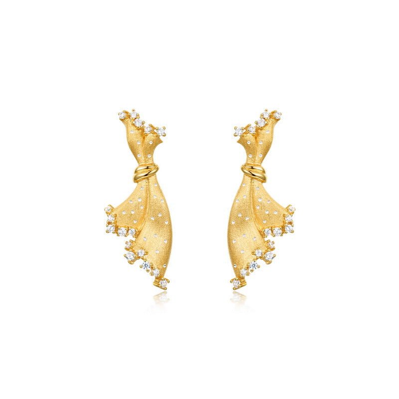 Italian Brushed Hoop Earrings | 925 Sterling Silver with 10K Gold Finish | Literary Retro Gift