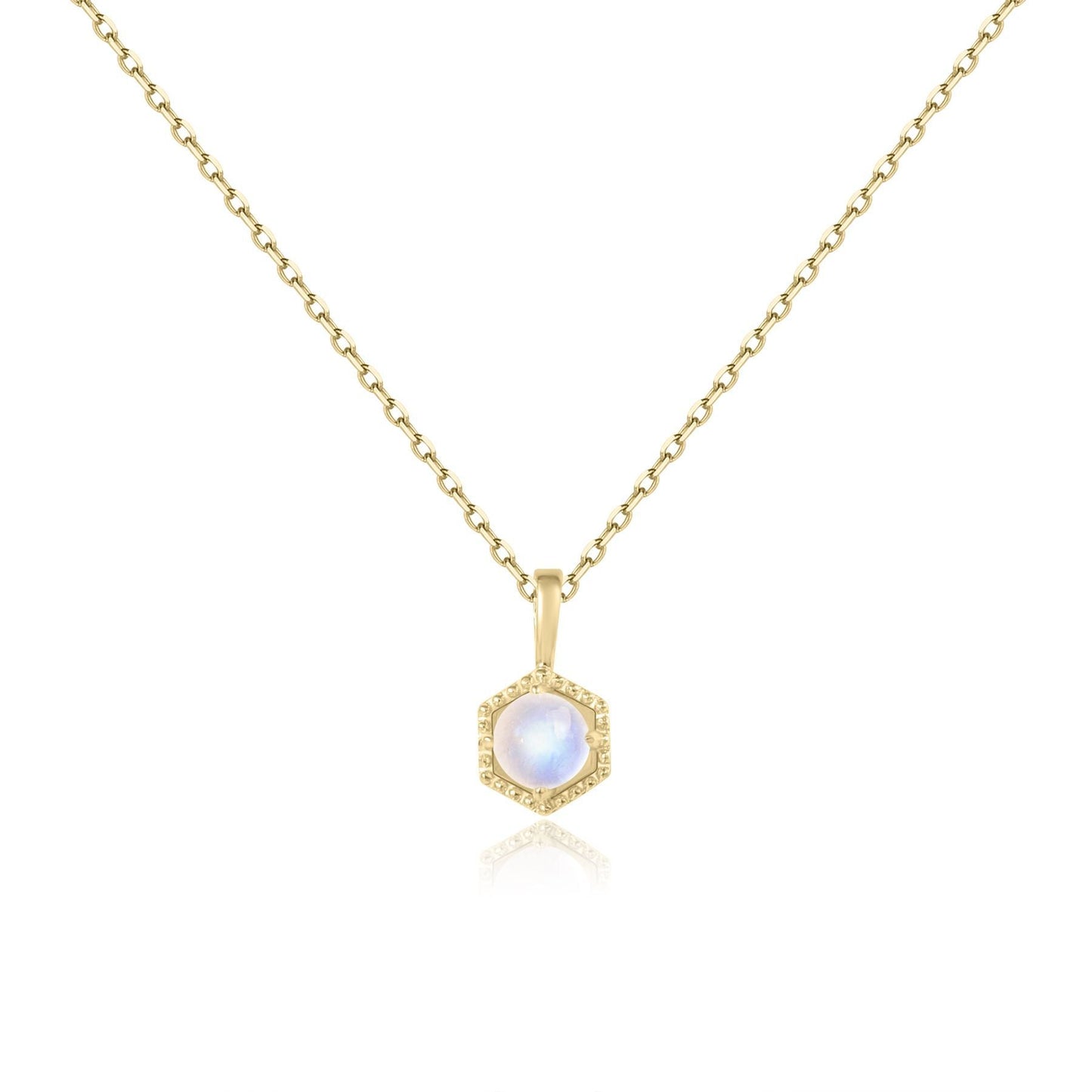 June Birthstone Necklace, Dainty Moonstone Pendant for Bridesmaids Gift