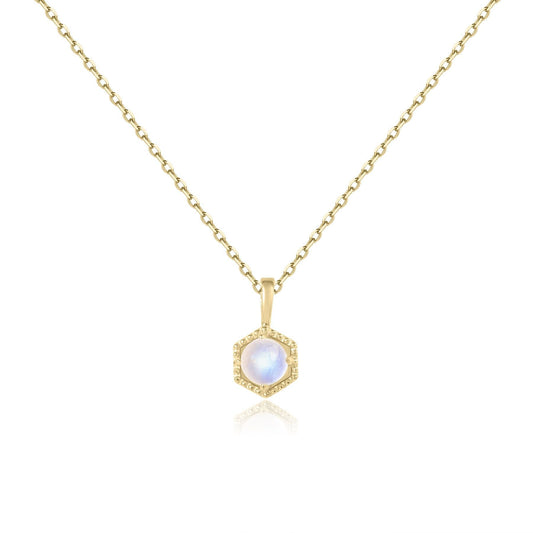 June Birthstone Necklace, Dainty Moonstone Pendant for Bridesmaids Gift