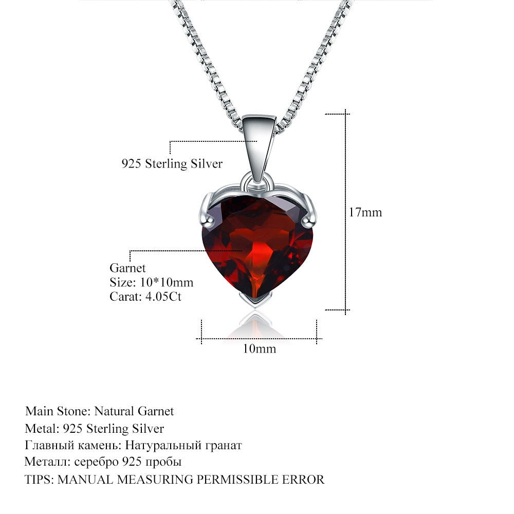 Love Topaz | Amethyst | Garnet Pendant Necklace 925 Sterling Silver Natural Colored Treasure Pendant