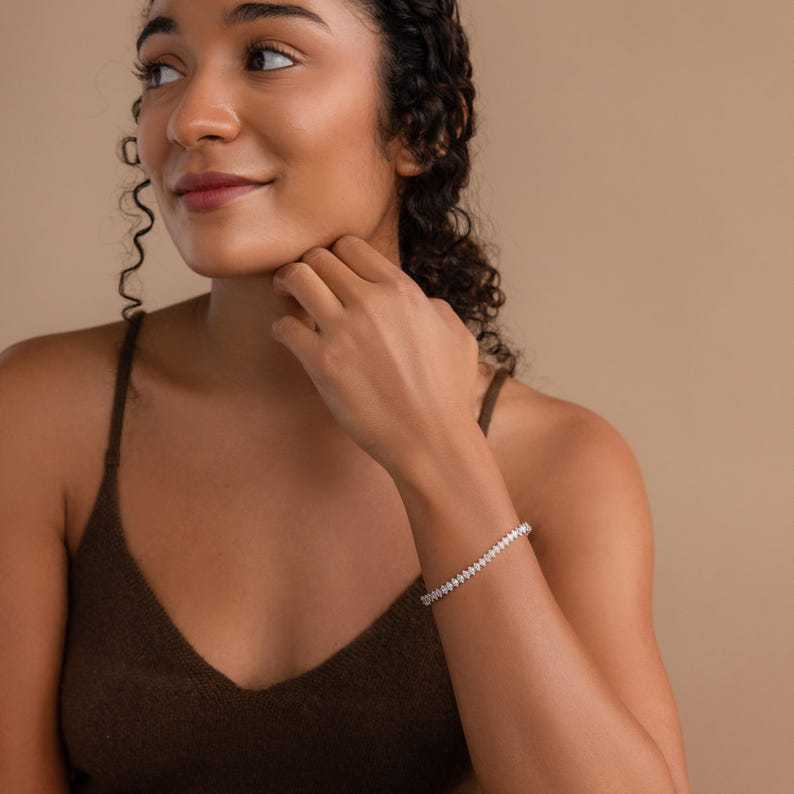 Marquise Diamond Tennis Bracelet • CZ Bracelet • Perfect Wedding Jewelry • Maid of Honor Gift