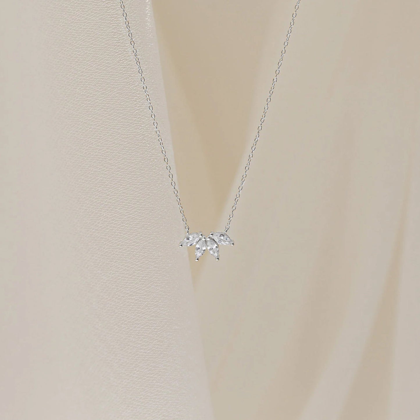 Marquise Flower Petal Necklace – Elegant Bridesmaid & Mom Gift